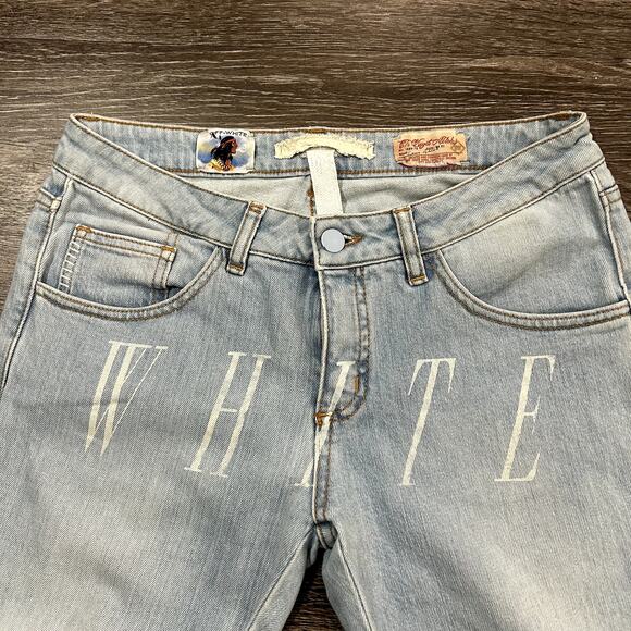 EUC Off-White Diagonal Stripe Patchwork Slim Jeans Size 26 Virgil Abloh Rare Y2K - Picture 6 of 16